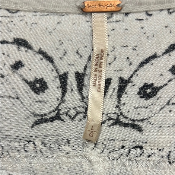 Free People Black and White Patterned Long Sleeve Top - Picture 2 of 6